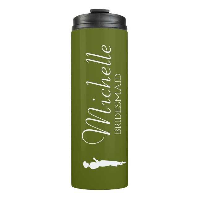 Blush Pink Personalized Bridesmaid  Thermal Tumble Thermal Tumbler (Front)