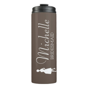 Blush Pink Personalized Bridesmaid  Thermal Tumble Tumbler