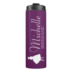 Blush Pink Personalized Bridesmaid  Thermal Tumble Tumbler