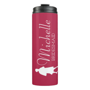 Blush Pink Personalized Bridesmaid  Thermal Tumble Tumbler
