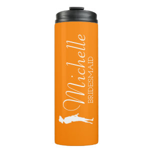 Blush Pink Personalized Bridesmaid  Thermal Tumble Tumbler