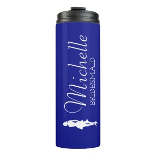 Blush Pink Personalized Bridesmaid  Thermal Tumble Tumbler