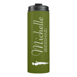 Blush Pink Personalized Bridesmaid  Thermal Tumble Tumbler