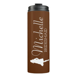 Blush Pink Personalized Bridesmaid  Thermal Tumble Tumbler