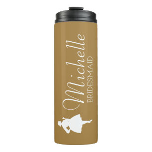 Blush Pink Personalized Bridesmaid  Thermal Tumble Tumbler