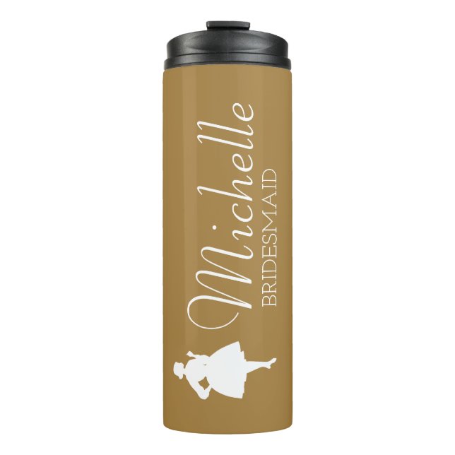 Blush Pink Personalized Bridesmaid  Thermal Tumble Tumbler (Front)