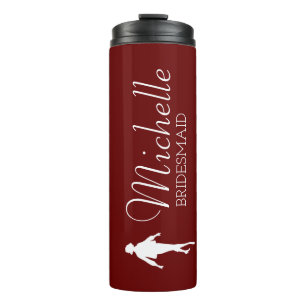 Blush Pink Personalized Bridesmaid  Thermal Tumble Tumbler