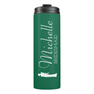 Blush Pink Personalized Bridesmaid Thermal Tumbler