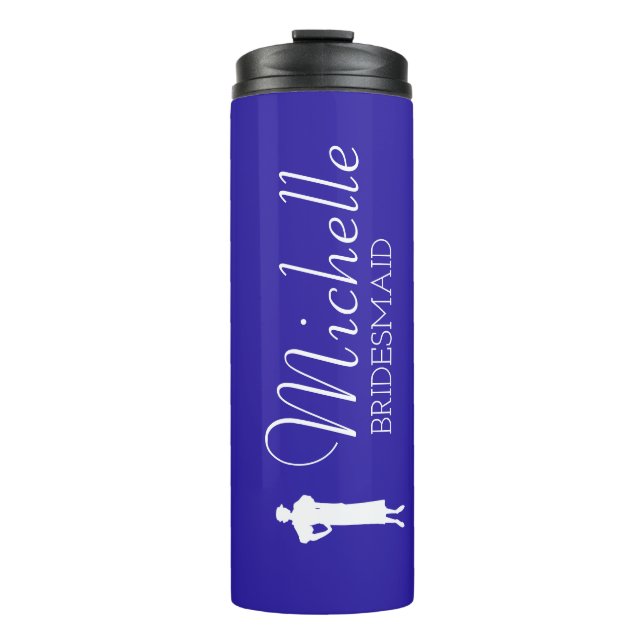Blush Pink Personalized Bridesmaid Thermal Tumbler (Front)