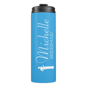 Blush Pink Personalized Bridesmaid Thermal Tumbler