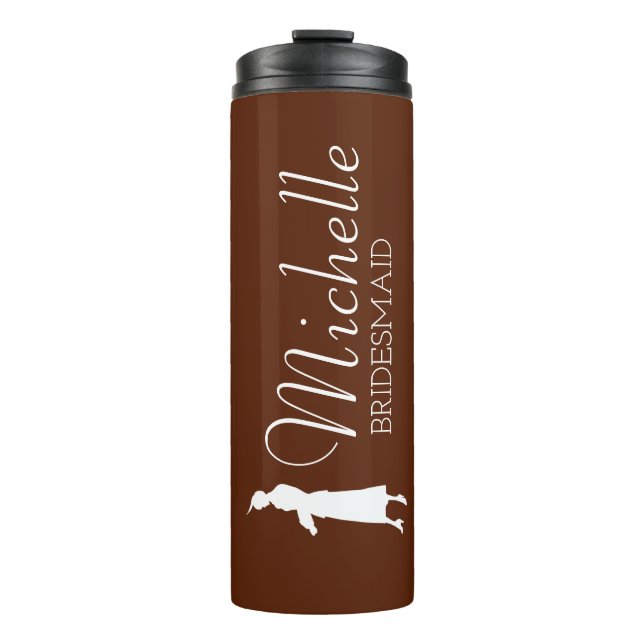 Blush Pink Personalized Bridesmaid Thermal Tumbler (Front)