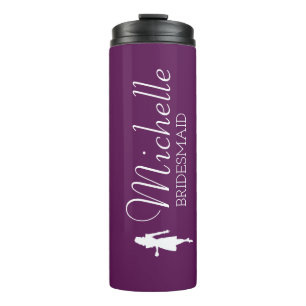 Blush Pink Personalized Bridesmaid  Thermal Tumbler