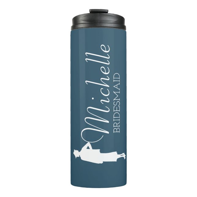 Blush Pink Personalized Bridesmaid  Thermal Tumbler (Front)