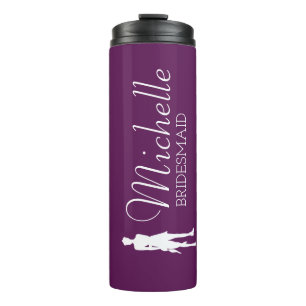 Blush Pink Personalized Bridesmaid Thermal Tumbler