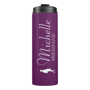 Blush Pink Personalized Bridesmaid  Thermal Tumbler