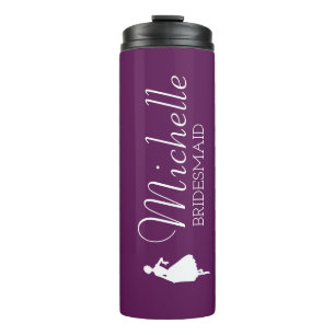 Blush Pink Personalized Bridesmaid  Thermal Tumbler