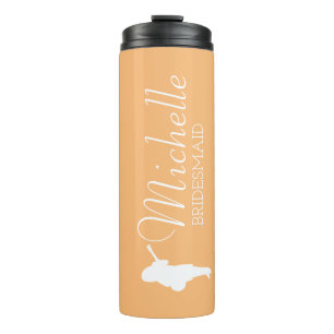 Blush Pink Personalized Bridesmaid  Thermal Tumbler