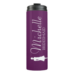 Blush Pink Personalized Bridesmaid Thermal Tumbler