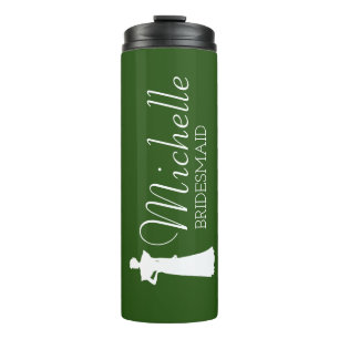 Blush Pink Personalized Bridesmaid  Thermal Tumbler
