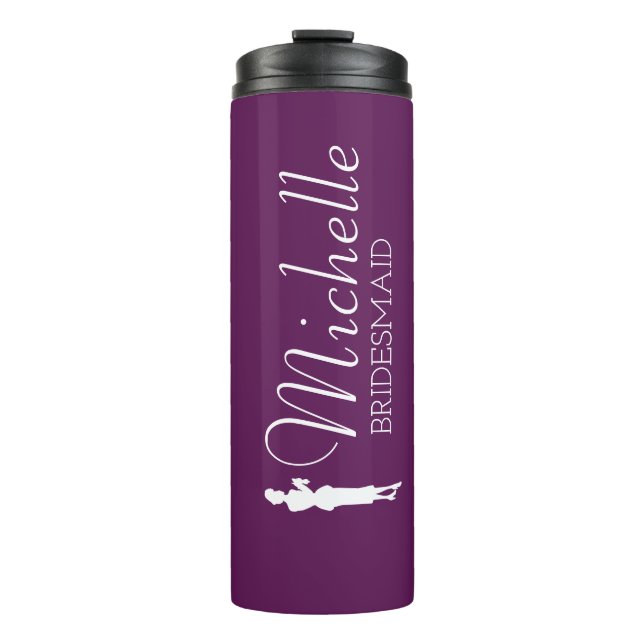 Blush Pink Personalized Bridesmaid Thermal Tumbler (Front)