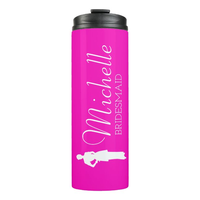 Blush Pink Personalized Bridesmaid Thermal Tumbler (Front)