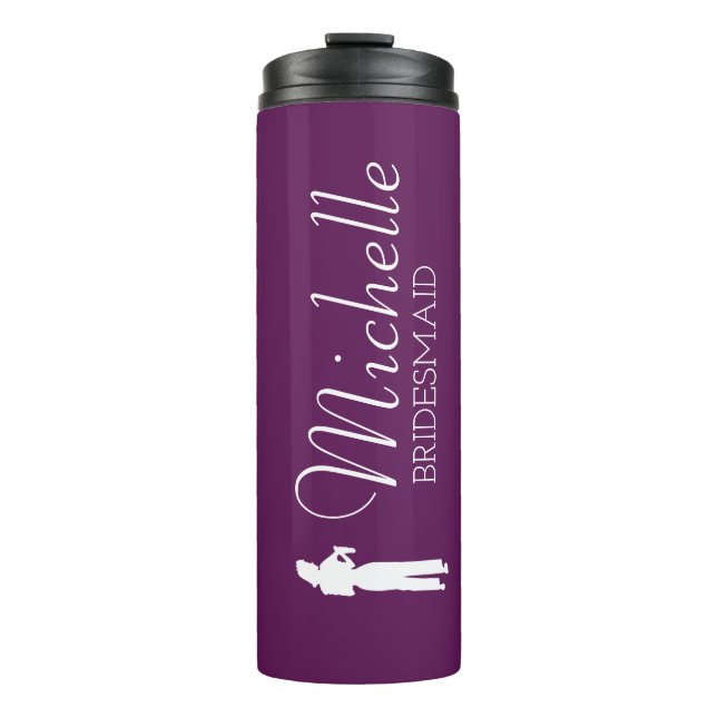 Blush Pink Personalized Bridesmaid Thermal Tumbler (Front)