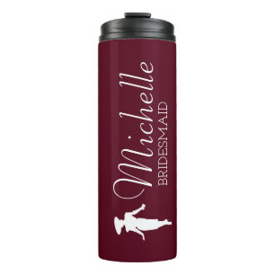Blush Pink Personalized Bridesmaid Thermal Tumbler