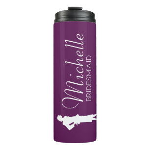 Blush Pink Personalized Bridesmaid Thermal Tumbler