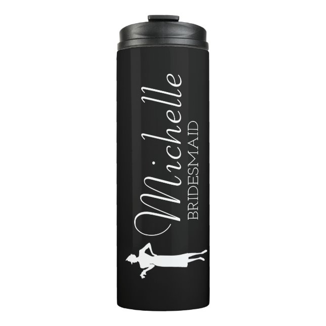 Blush Pink Personalized Bridesmaid Thermal Tumbler (Front)