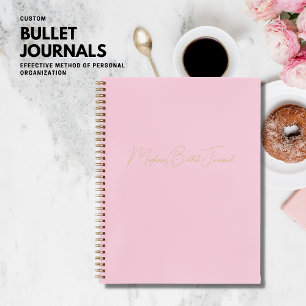 Blush Pink Personalized Bullet Journal Notebook