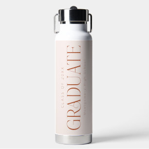 Blush Pink Personalized Class of 2025 Graduate Water Bottle