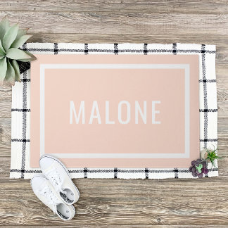 Blush Pink Personalized Family Name Doormat