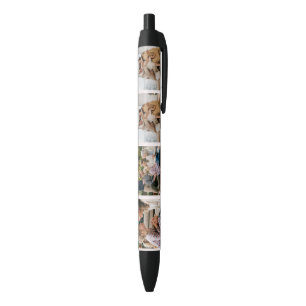 Blush Pink Personalized Family Photo  Black Ink Pen