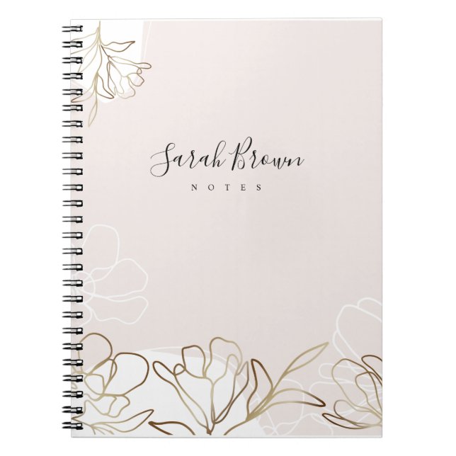 Blush Pink Personalized Feminine Notebook (Front)