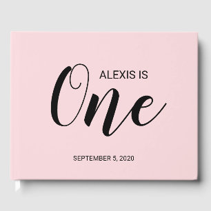 Blush Pink Personalized First Birthday Guestbook