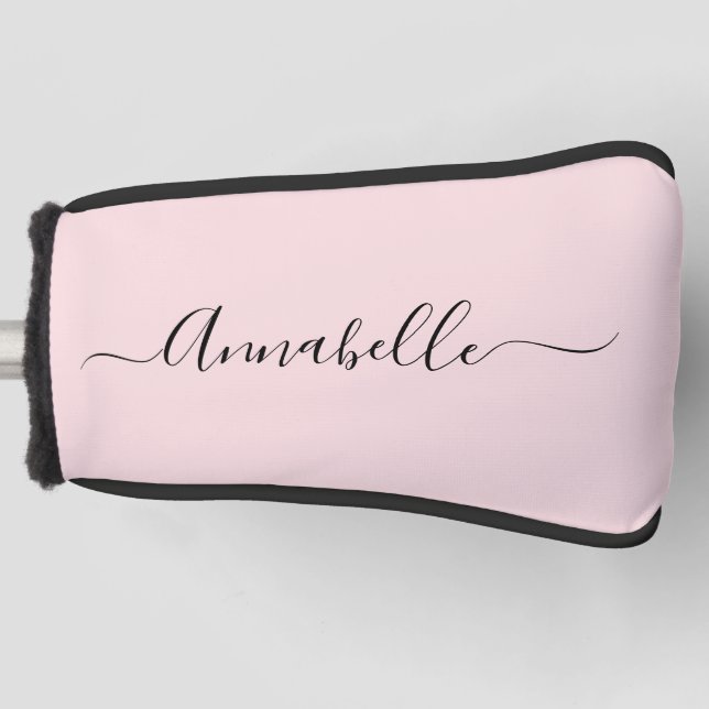 Blush Pink Personalized Name Golf Head Cover (Front)