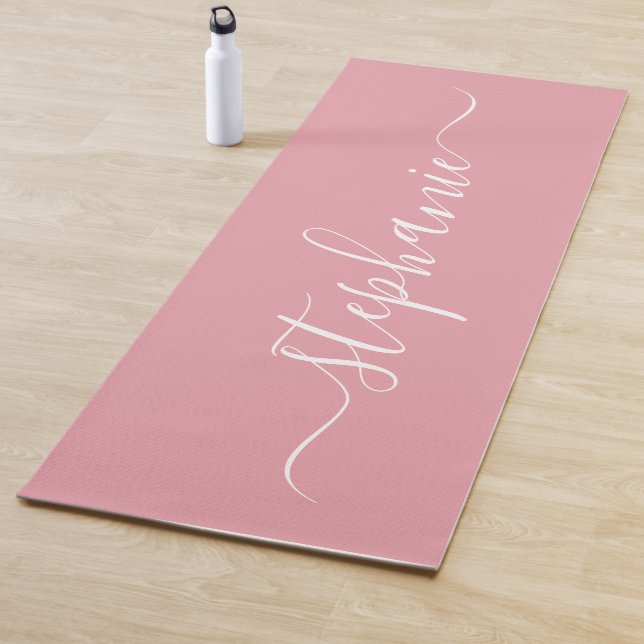 Blush Pink Personalized Name  Yoga Mat (In Situ)