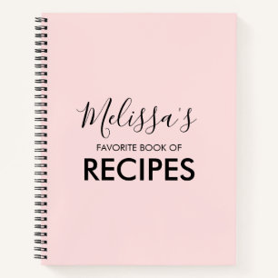 Blush Pink Personalized Recipe Book