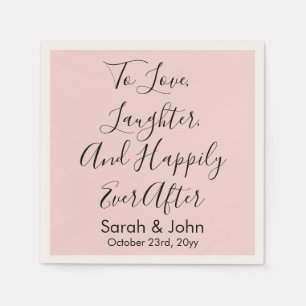 Blush Pink Personalized Script Wedding Reception  Napkin