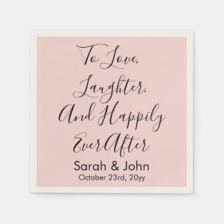 Blush Pink Personalized Script Wedding Reception  Napkin