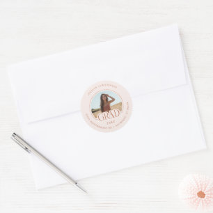 Blush Pink Photo Address Graduate Envelope Seal