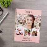 Blush pink photo collage appointments 2025 planner<br><div class="desc">Create your own unique photo collage. Use four,  4 of your favourite photo.   Personalize and a year,  name and text. A blush pink coloured background,  black text.</div>