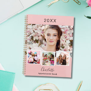Blush pink photo collage appointments 2027 planner