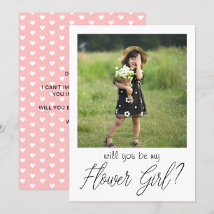 Blush Pink Photo Flower Girl Proposal Invitation