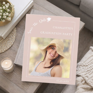 Blush Pink Photo Graduation Save the Date Flyer