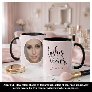 Blush Pink Photo Lashes And Brows Elegant Coffee Mug