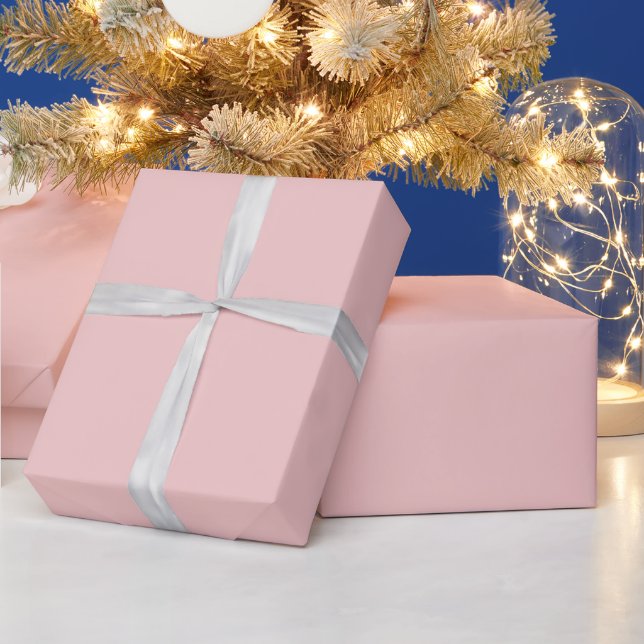Blush Pink Plain Solid Colour  Wrapping Paper (Holidays)