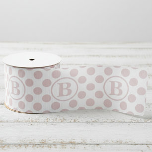 Blush Pink Polka Dot Kids Grosgrain Ribbon