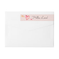 Blush Pink Polka Dots & Heart Cute Return Address