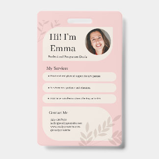 Blush Pink Postpartum Doula Professional Design Badge